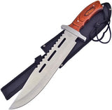 Frost Combat Dagger 16" Stainless Fixed Brown Pakkawood Handle Knife 18375CB