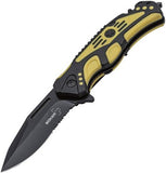 Boker Plus Savior 3 Linerlock Serrated Black & Yellow Rescue Folding Knife - P01BO322