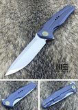 WE KNIFE Blue Satin Flipper Folding Pocket Knife S35VN - 601M