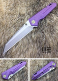 WE KNIFE 9" Purple Reverse Tanto Folding Pocket Knife Satin S35VN - 609b