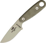 ESEE Izula II Desert Tan Fixed Blade Canvas Micarta Handle Knife + Sheath IZ2DT