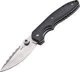 Boker Plus Sulaco Milled Black Finish Blade G-10 Folding Pocket Knife - P01BO019