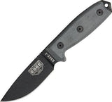 ESEE 8.25" Model 3 Standard Fixed Blade Black Linen Micarta Handle Knife 3PBMB