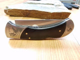 Elk Ridge Bear Folding Pocket Knife Wildlife Black Wood - 539br