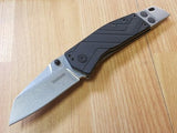 KERSHAW Black Barge Straight Folding Stonewashed Pocket Knife - Prybar Tool - 1945