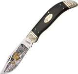 Marbles Turkey Clasp Wildlife Collectors Series Bone Tracks Folding Knife 369