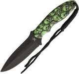 Frost 9" Fixed Blade Skull Camo Green Pakkawood Black Tac Xtreme Knife TX025GSC