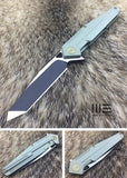 WE KNIFE Green Tanto Flipper Folding Pocket Knife Black Satin S35VN - 610E