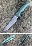 WE KNIFE 8" GREEN Titanium Flipper Folding Pocket Knife Bohler M390 EDC 704C