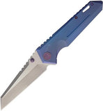 WE KNIFE CO Model 609 Blue Titanium SW/Satin Folding Pocket Knife 609D
