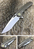 WE KNIFE Ti Bronze Flipper Folding Pocket Knife Drop Pt SW Satin S35VN - 611J