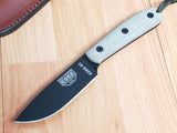 ESEE Model 4 Modified Tan Canvas Micarta Handle Fixed Blade Knife 8.875" + Sheath 4HM