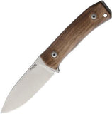 Lion Steel M4 Walnut Wood Handle M390 Stainless Fixed Blade Knife w/ Sheath M4WN