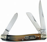 Frost Ocoee River Stockman Stainless Folding Blade Ox Horn Handle Knife OC509OXH