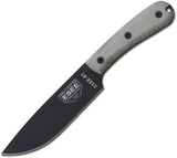 ESEE Model 6 Fixed Black Drop Pt Blade w/ Modified Green Canvas Handle Knife 6HM