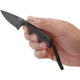 CRKT Minimalist Fixed Drop Pt Blade Black G10 Handle Knife + GRN Sheath 2384K