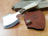 Marbles Smooth Bone Handle Hatchet with leather case - ax 826