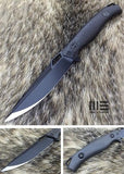 WE KNIFE 8" Fixed Black Carbon Fiber Hunting Knife Plain S35VN with Kydex Sheath - 607a