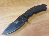 Dark Side  "Iron Cross" Skull Black Tactical Spring Assisted Knife - a031bk