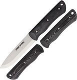 Real Steel Bushcraft Set Black/White Fixed Blade Knife 3713