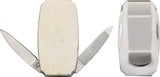 Frost Cutlery Money Clip Folder White Bone Handle Folding Blade Knife 15447SB