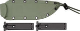 ESEE Model 6 Plain Edge Black Fixed Blade Linen Handle Knife + OD Green Sheath 6POD