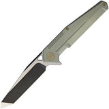WE KNIFE Green Tanto Flipper Folding Pocket Knife Black Satin S35VN - 610E