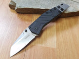 KERSHAW Black Barge Straight Folding Stonewashed Pocket Knife - Prybar Tool - 1945