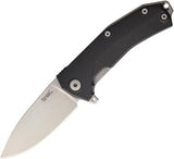 Lion Steel KUR Linerlock Black G10 Handle Sleipner Steel Folding Knife KURBK