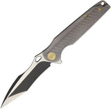 WE KNIFE CO. Framelock Tanto Black Folding Satin Blade Gray Handle Knife 612G