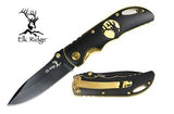 Elk Ridge Gold Titanium Black Stainless Linerlock Folding Pocket Knife 134