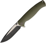 WE KNIFE Co Green Canvas G10 Folding Pocket Knife D2 Steel Drop Pt Folder 703A