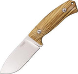 Lion Steel Hunter Olive Wood Handle Niolox Steel Fixed Knife w/ Belt Sheath M3UL