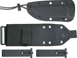 ESEE Model 4 Carbon Serrated Fixed Clip Blade Black Handle Knife + Sheath 4SCPMB