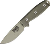 ESEE Model 3 Standard Edge OD Green Handle Fixed Carbon Steel Blade Knife 3PKODT
