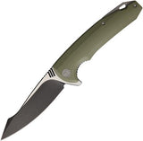 We Knife Co Green Folding Knife 4" Clip Point Black Satin Blade D2 Folder 617c