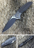WE KNIFE Co Nitida Gray Handle Folding Knife Black SW Satin Blade Framelock 707A