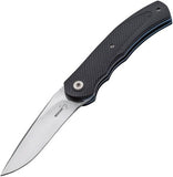 Boker Plus A2 Mini Black Handle w/ Blue Titanium Liners Folding Knife - P01BO355