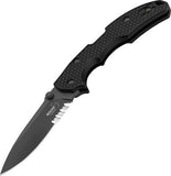 Boker Plus USA Black Lockback 154CM Serrated Blade Folding Pocket Knife - P01BO371
