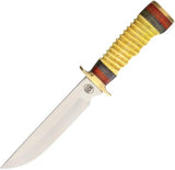 Frost CW Spotted Wolf Skinner Chipaway Fixed Natural Bone Handle Knife CW6126YB