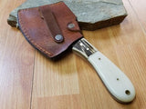 Marbles Smooth Bone Handle Hatchet with leather case - ax 826
