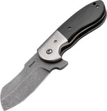 Boker Plus Impetus Linerlock Stonewash 440C IKBS Ball Bearing Black G10 Folding Knife - P01BO720