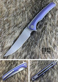 WE KNIFE 8" BLUE Titanium Flipper Folding Pocket Knife Bohler M390 EDC 704B