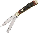 Boker Plus Double Lock Trapper Blade Brown Bone Folding Pocket Knife P01BO206