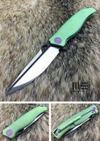 WE KNIFE 8" Green Satin Flipper Folding Pocket Knife S35VN Ceramic EDC 606b