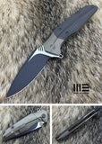 WE KNIFE Nitida Bronze Handle Folding Knife Black SW Satin Blade Framelock 707C