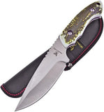 Frost Whitetail Staglon Handle Stainless Fixed Knife w/ Belt Belt Sheath WT511