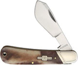 Rough Rider Cotton Sampler Folding Wide Belly Blade Brown Bone Handle Knife 1422