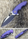 WE KNIFE Co Blue Framelock Ti Folding Pocket Knife S35VN -  605b