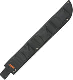 Marbles Heavy Black & Orange Nylon Fixed Blade Machete Belt Sheath w/ Sharpening Stone 12718S